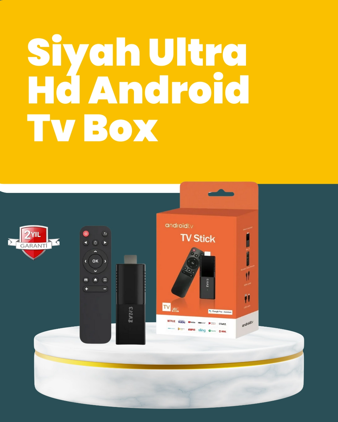 Android Tv Stick Kablosuz Ve Bluetooth Bağlantılı ( Lisinya )