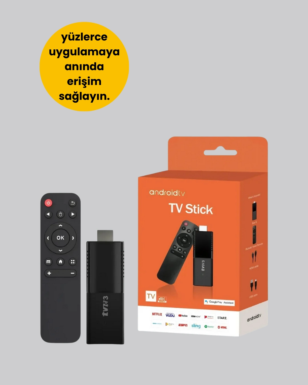 Android Tv Stick Kablosuz Ve Bluetooth Bağlantılı ( Lisinya )