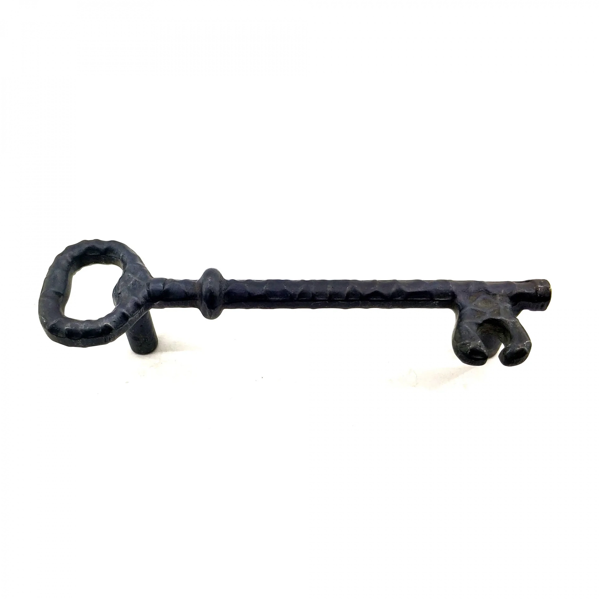 Antika Tarz Dekoratif Pirinç Anahtar Şeklinde Kapı Çekme Kolu, Mobilya, Sandık, Kutu Kulbu - 128mm, Oksit ( Lisinya )