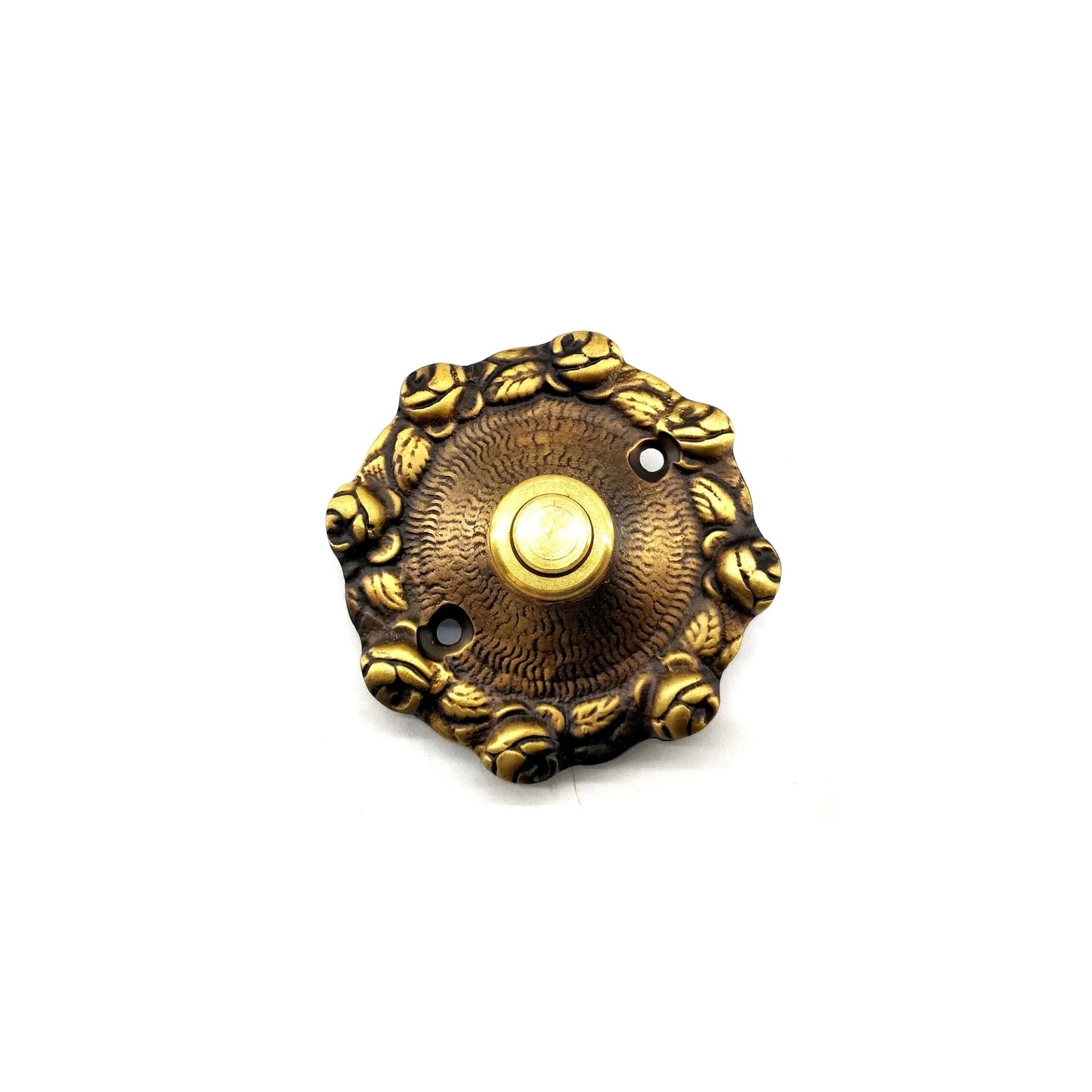 Antika Tarz Dekoratif Pirinç Güllü Kapı Zili - 75mm, Antik ( Lisinya ) Antika Tarz Dekoratif Pirinç Güllü Kapı Zili - 75mm, Antik ( Lisinya )