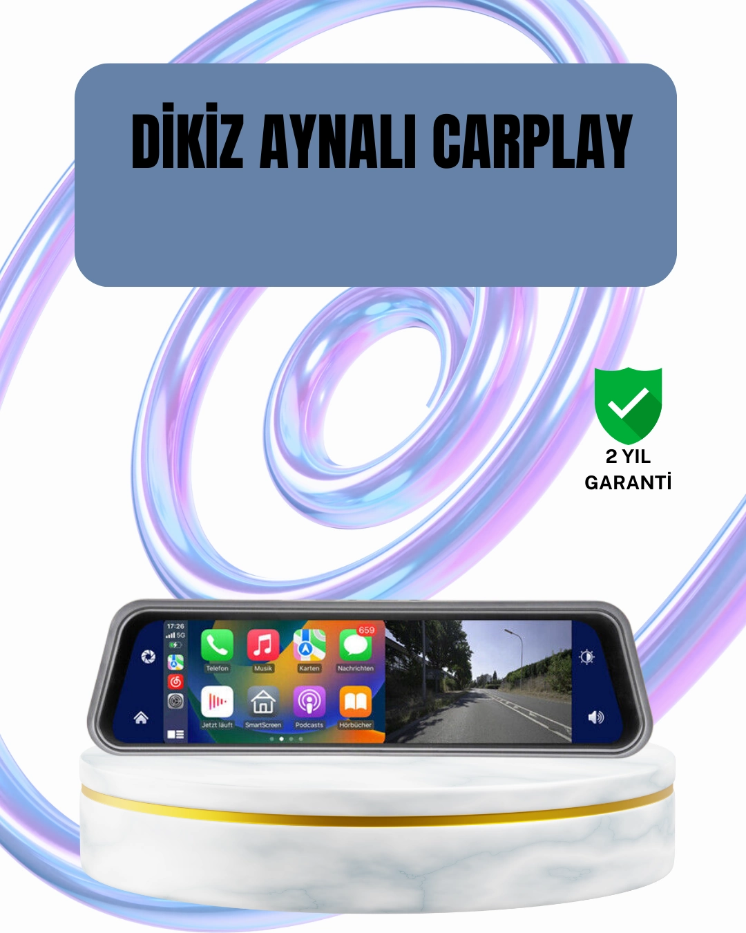 Ön Arka Kameralı Dokunmatik Dikiz Aynası 170° Geniş Açı ( Lisinya )