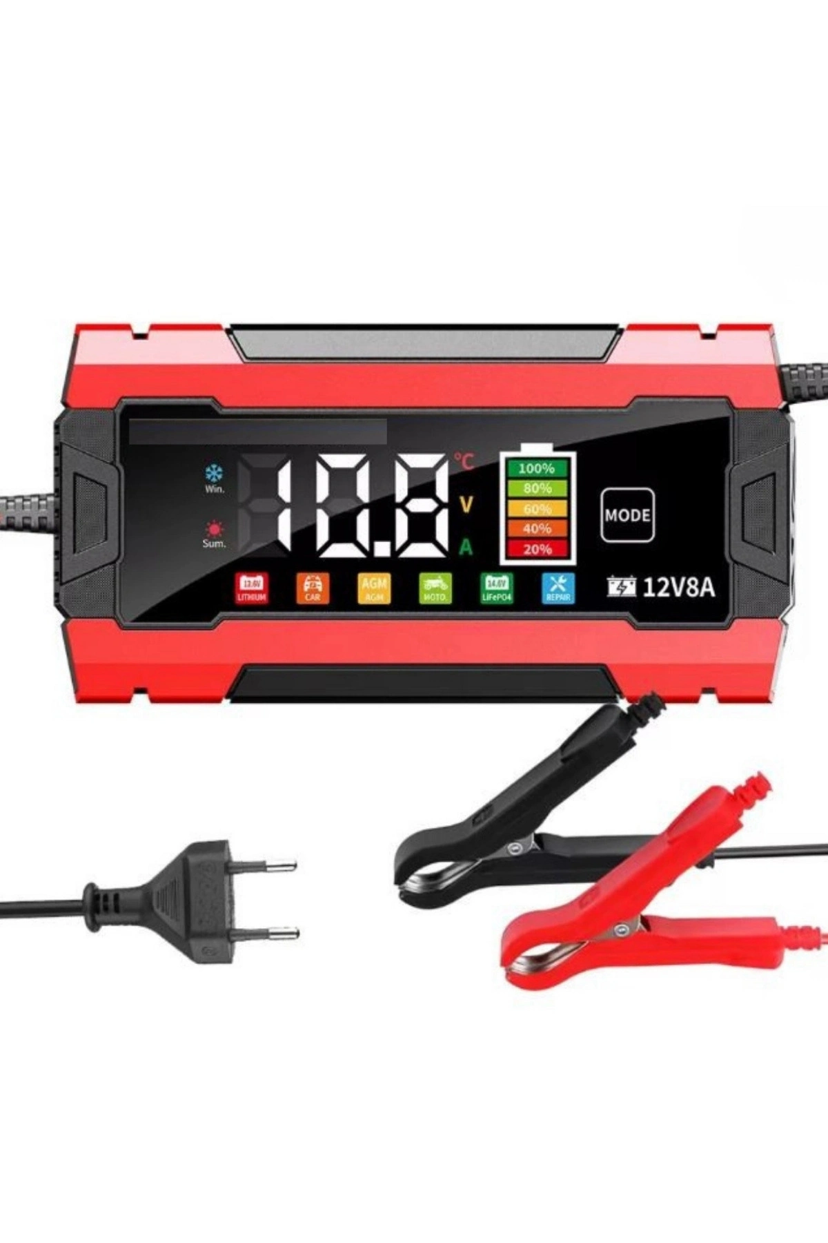 12V 8A Akıllı Akü Şarj Cihazı 12V 8A LCD Ekranlı Pulse Repair Otomatik Akü Şarj & Desülfatör ( Lisinya ) 12V 8A Akıllı Akü Şarj Cihazı 12V 8A LCD Ekranlı Pulse Repair Otomatik Akü Şarj & Desülfatör ( Lisinya )