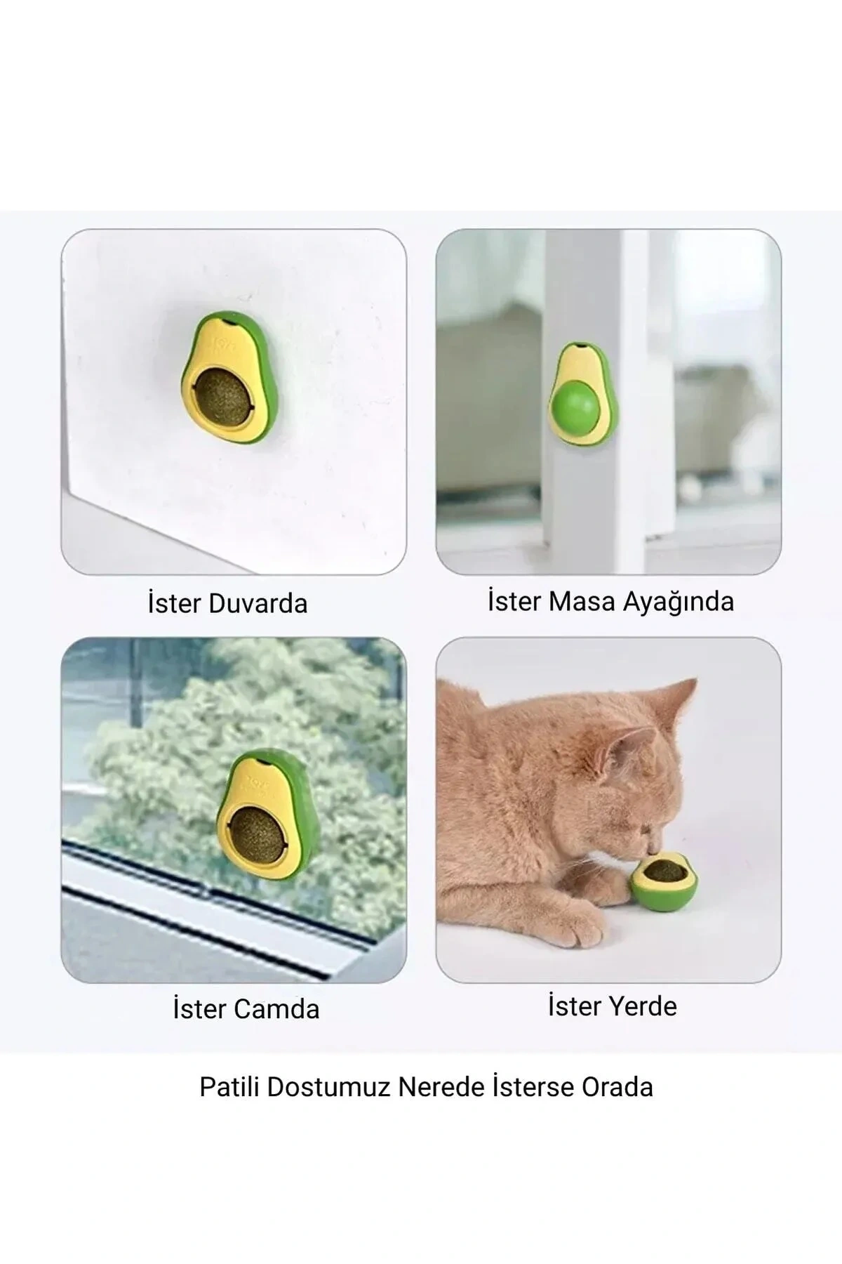 Avokado Kedi Nanesi Oyun Topu ( Lisinya )