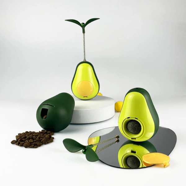 Avokado Şeklinde Kedi Naneli Ve Mama Hazneli Kedi Oyuncağı ( Lisinya )