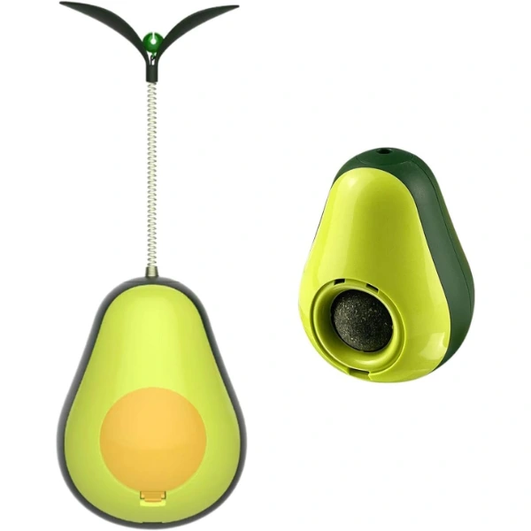 Avokado Şeklinde Kedi Naneli Ve Mama Hazneli Kedi Oyuncağı ( Lisinya )