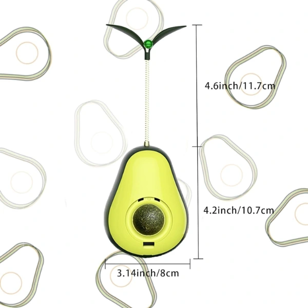 Avokado Şeklinde Kedi Naneli Ve Mama Hazneli Kedi Oyuncağı ( Lisinya )