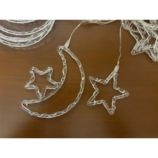 Ay Yıldız Perde Led 10 Saçaklı ( Lisinya )