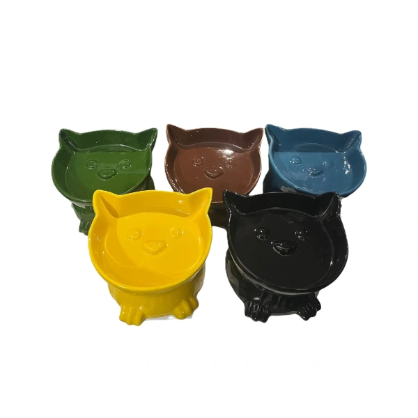 Ayaklı Kulaklı Seramik Mama Kabı ( Lisinya )