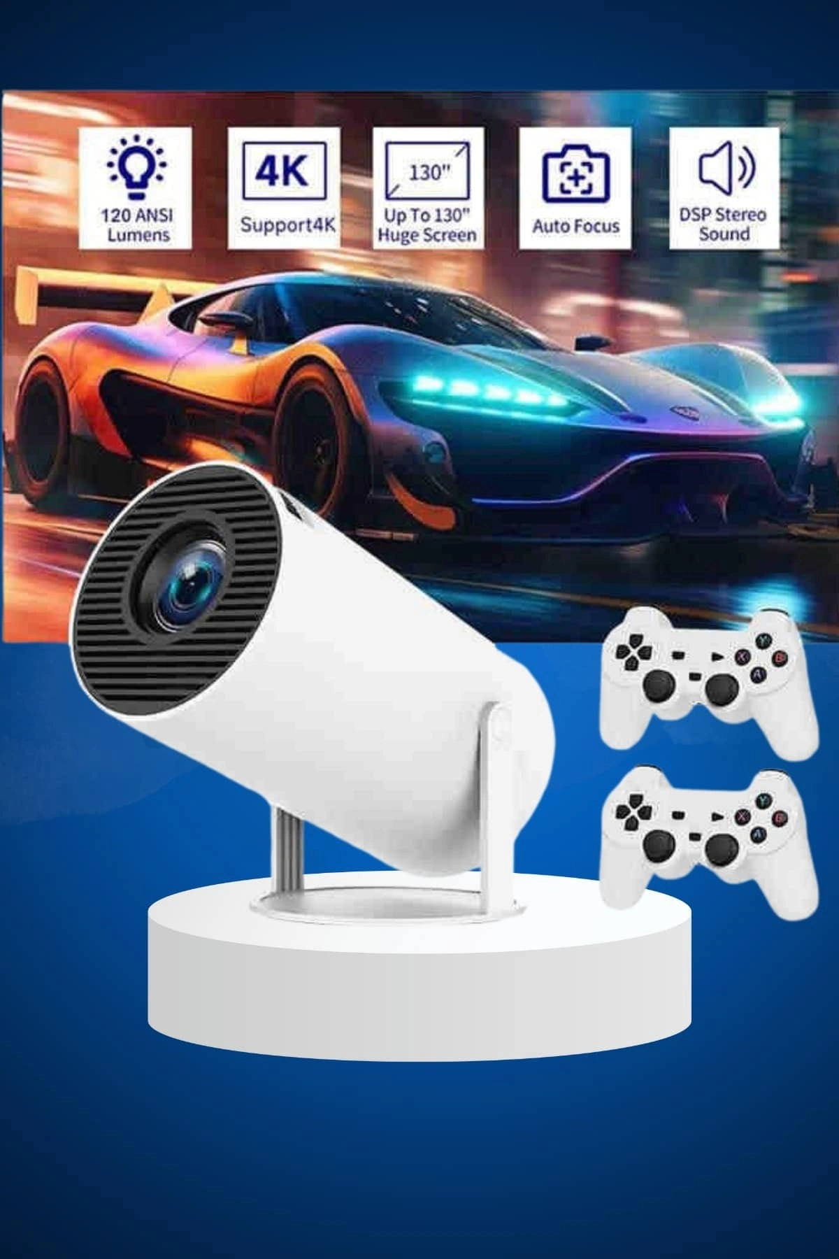 Ayaklı Oyun Projeksiyonu Çift Kollu Taşınabilir Sinema Projektörü ( Lisinya )