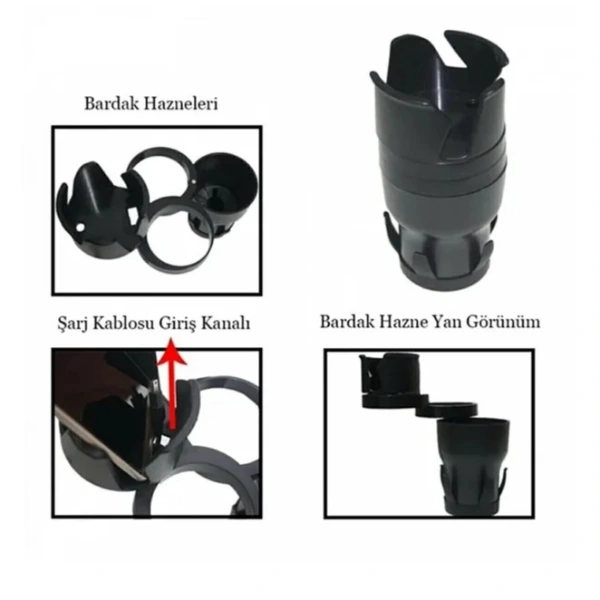 Ayarlanabilir Araç İçi Çoklu Bardak Tutacağı ( Lisinya ) Ayarlanabilir Araç İçi Çoklu Bardak Tutacağı ( Lisinya )