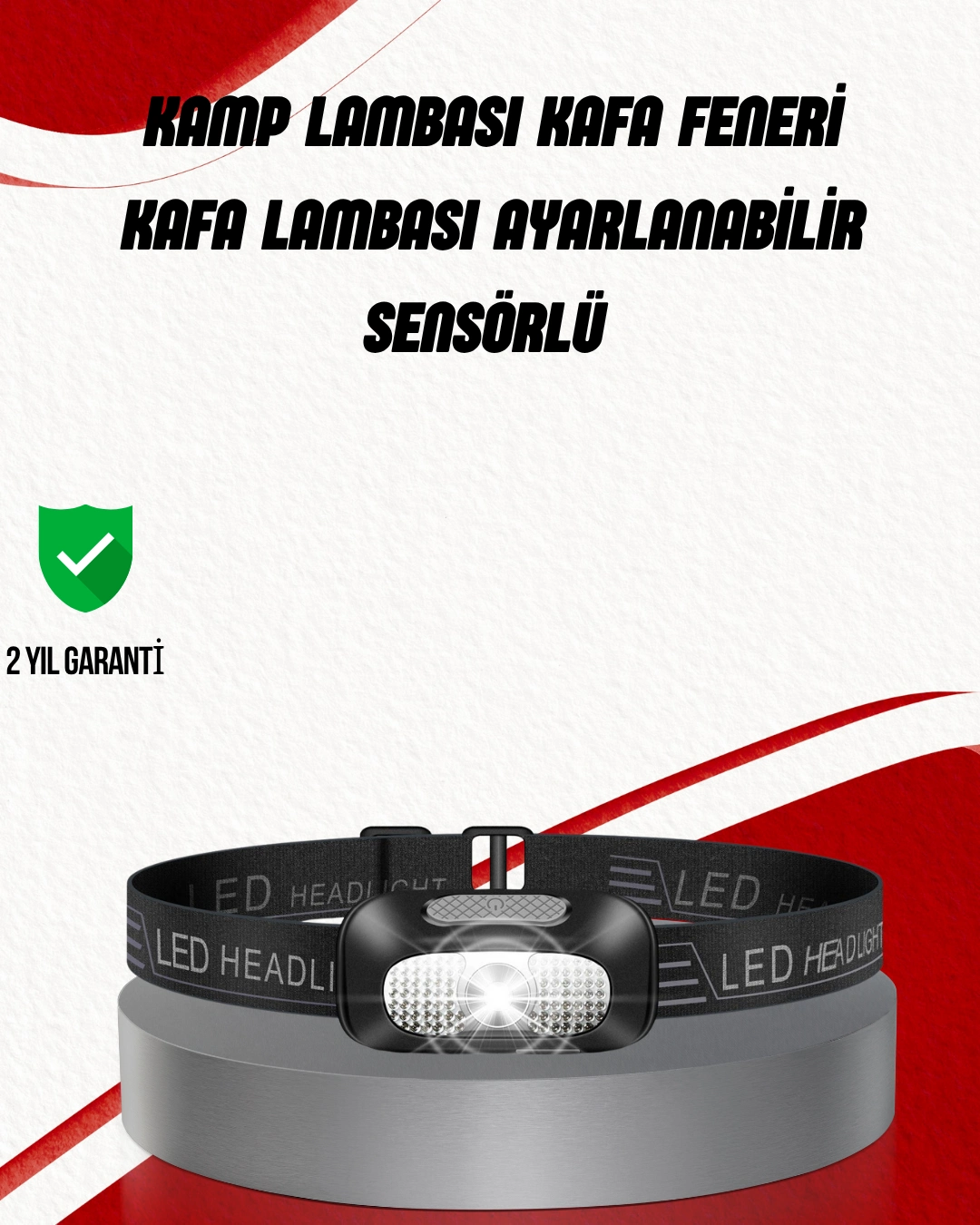 Ayarlanabilir Kafa Lambası Type-c Şarjlı Kompakt Kamp Lambası ( Lisinya )