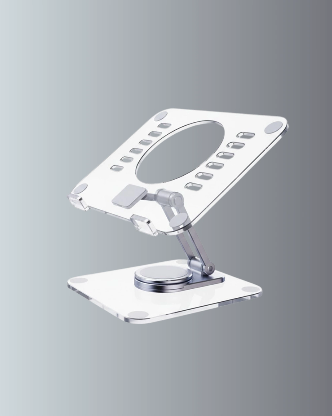 Ayarlanabilir Şeffaf Tablet Standı Kaymaz Silikon Tabanlı ( Lisinya )