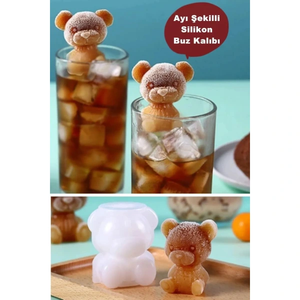 Ayı Şekilli Silikon Buz Kalıbı ( Lisinya ) Ayı Şekilli Silikon Buz Kalıbı ( Lisinya )