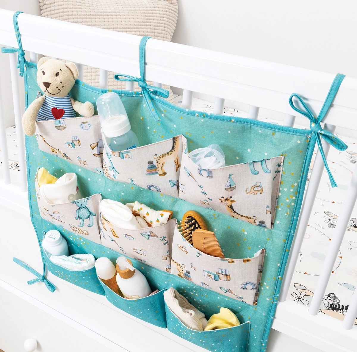Baby 9 Cepli Bağlamalı Beşik Kenarı Düzenleyici (yeşil) ( Lisinya )