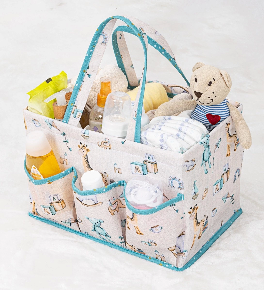 Baby Kullanımı Kolay Desenli Taşınabilir Bakım Çantası (yeşil) ( Lisinya )