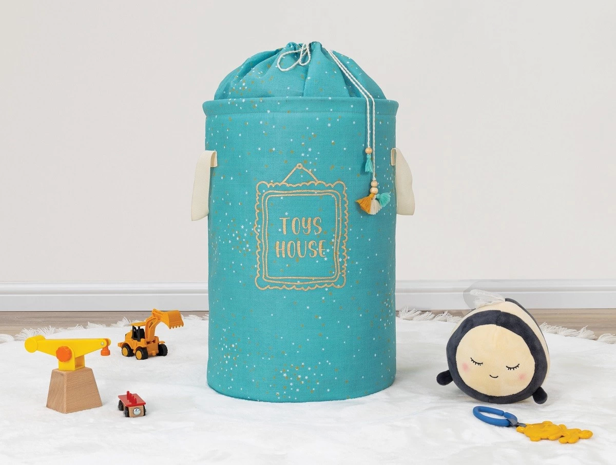Baby Kullanımı Kolay Desenli Taşınabilir Torbalı Yuvarlak Sepet(yeşil) 04270 ( Lisinya )