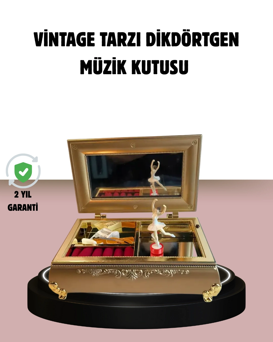 Balerinli Müzikli Takı Kutusu Piyano Tasarım Kız Çocuk Hediyelik ( Lisinya )