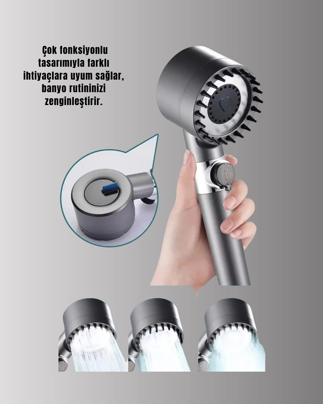 Banyo İçin Filtreli Duş Başlığı Pratik Kullanım ( Lisinya )