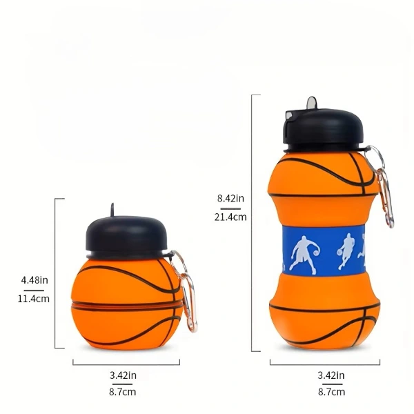 Basketbol Topu Tasarımlı Akordiyon Su Şişesi ( Lisinya ) Basketbol Topu Tasarımlı Akordiyon Su Şişesi ( Lisinya )