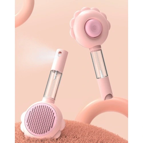 Basmalı Telli  Su Sprey Hazneli Hayvan Fırçası Çift 2in 1 ( Lisinya )