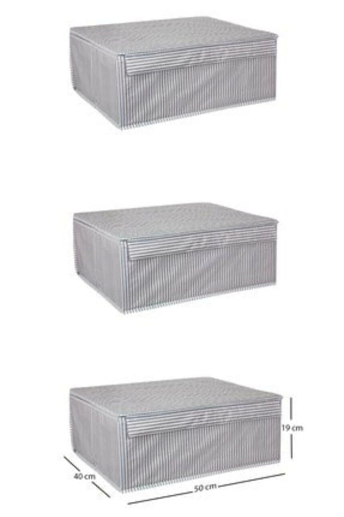 Baza Altı Boy Çok Amaçlı Düzenleyici Kutu Organizer Cırt Cırtlı Hurç 19cm X 40cm X 50cm (10 Adet) ( Lisinya )