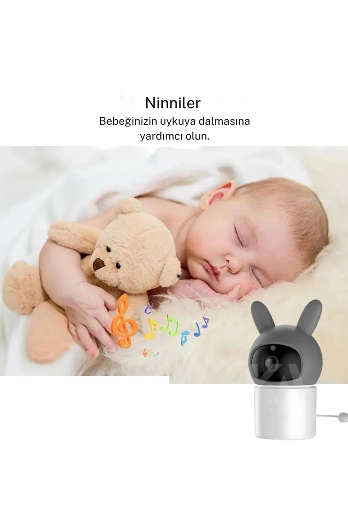 Bebek Kamerası Kumandalı Monitörlü Karşılıklı Konuşma Özellikli , Hatırlatıcılı Ip Bebek Kamerası ( Lisinya )