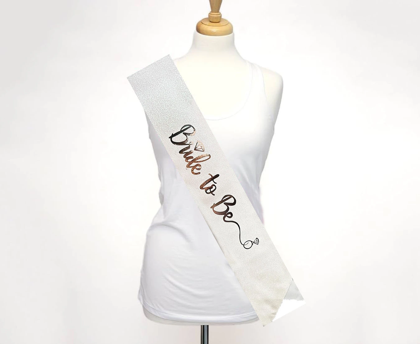 Beyaz Gümüş Bride To Be Yazılı Kuşak Kemer ( Lisinya )