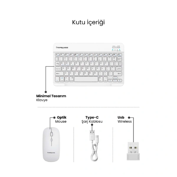 Beyaz Kablosuz Klavye Ve Mouse Seti ( Lisinya ) Beyaz Kablosuz Klavye Ve Mouse Seti ( Lisinya )
