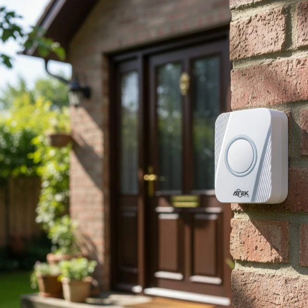 Beyaz Kablosuz Su Geçirmez Kapı Zili ( Lisinya )