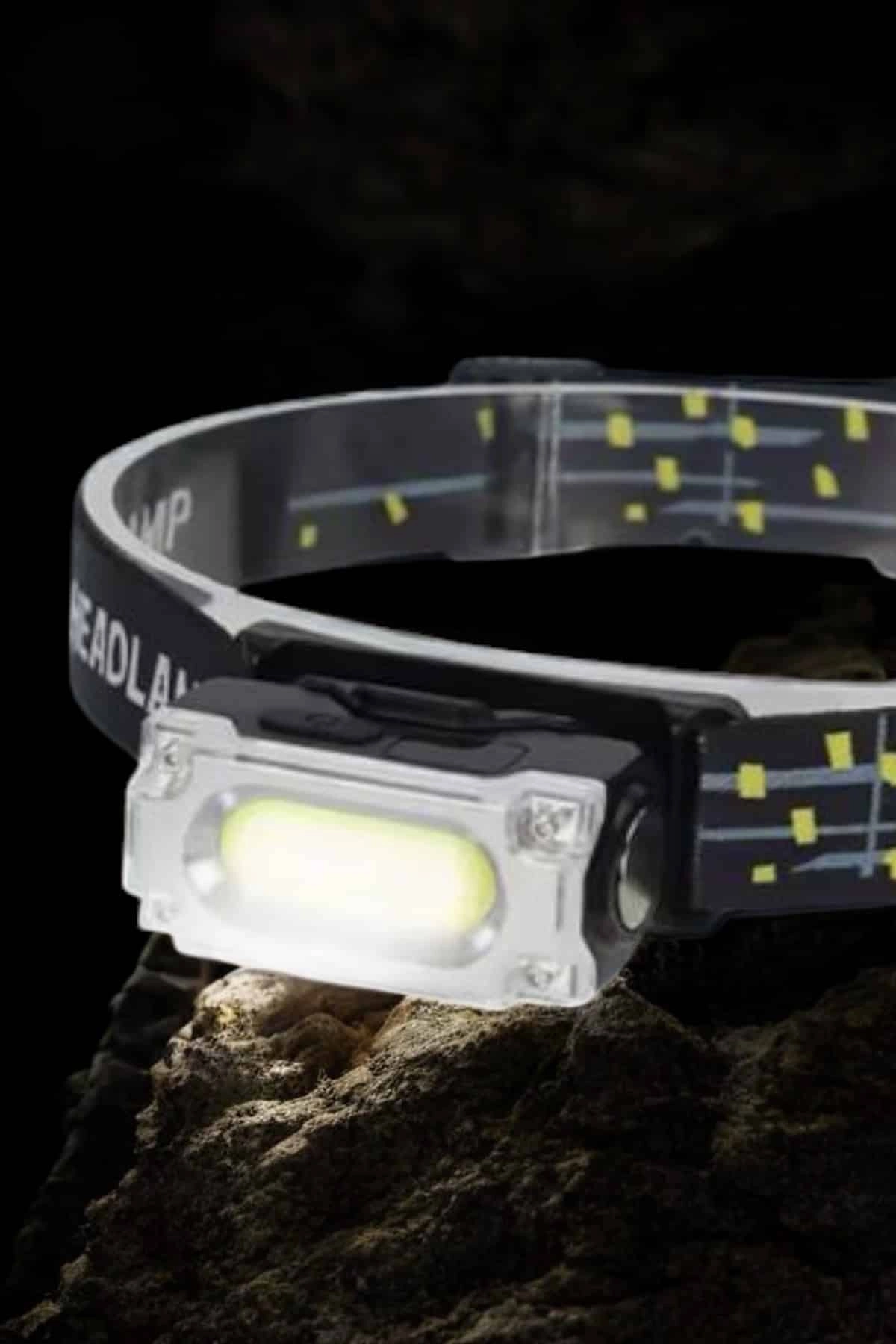 Beyaz Led Işık Sensörlü Kafa Lambası Lityum Batarya Led El Fenerli Şarjlı ( Lisinya )