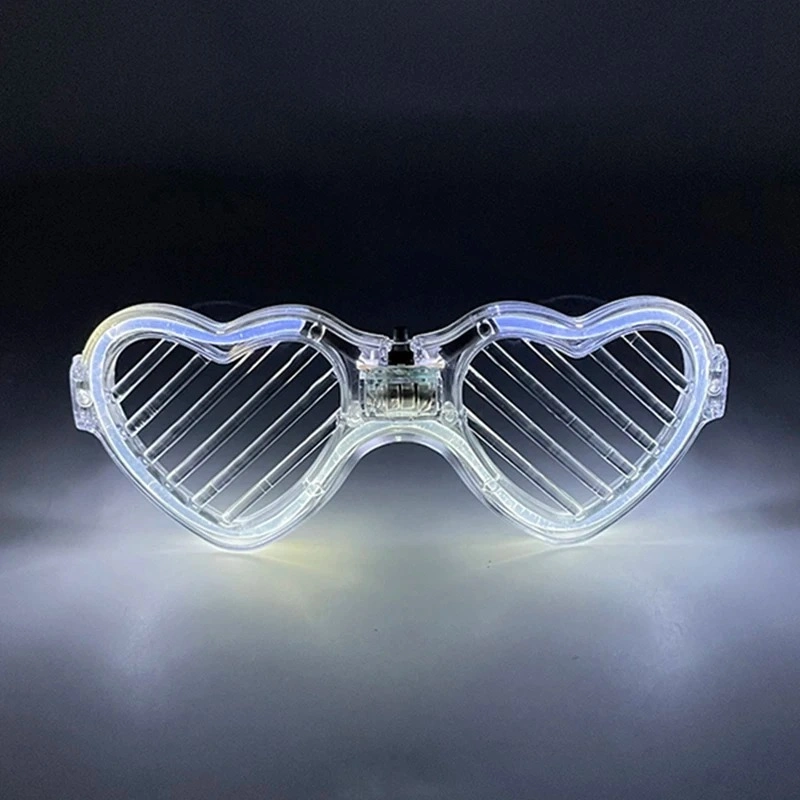 Beyaz Led Işıklı Kalp Gözlük – 3 Modlu ( Lisinya )