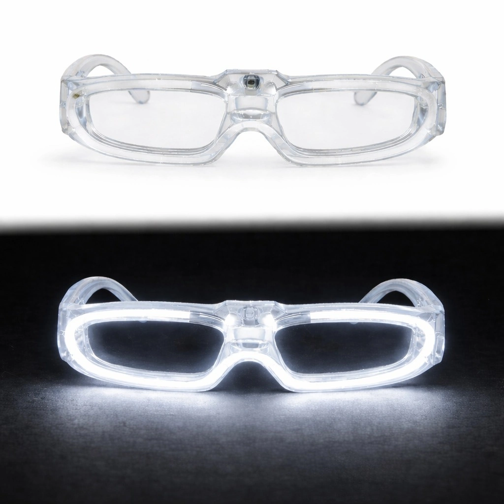 Beyaz Led Işıklı Parti Gözlüğü - 3 Modlu ( Lisinya )