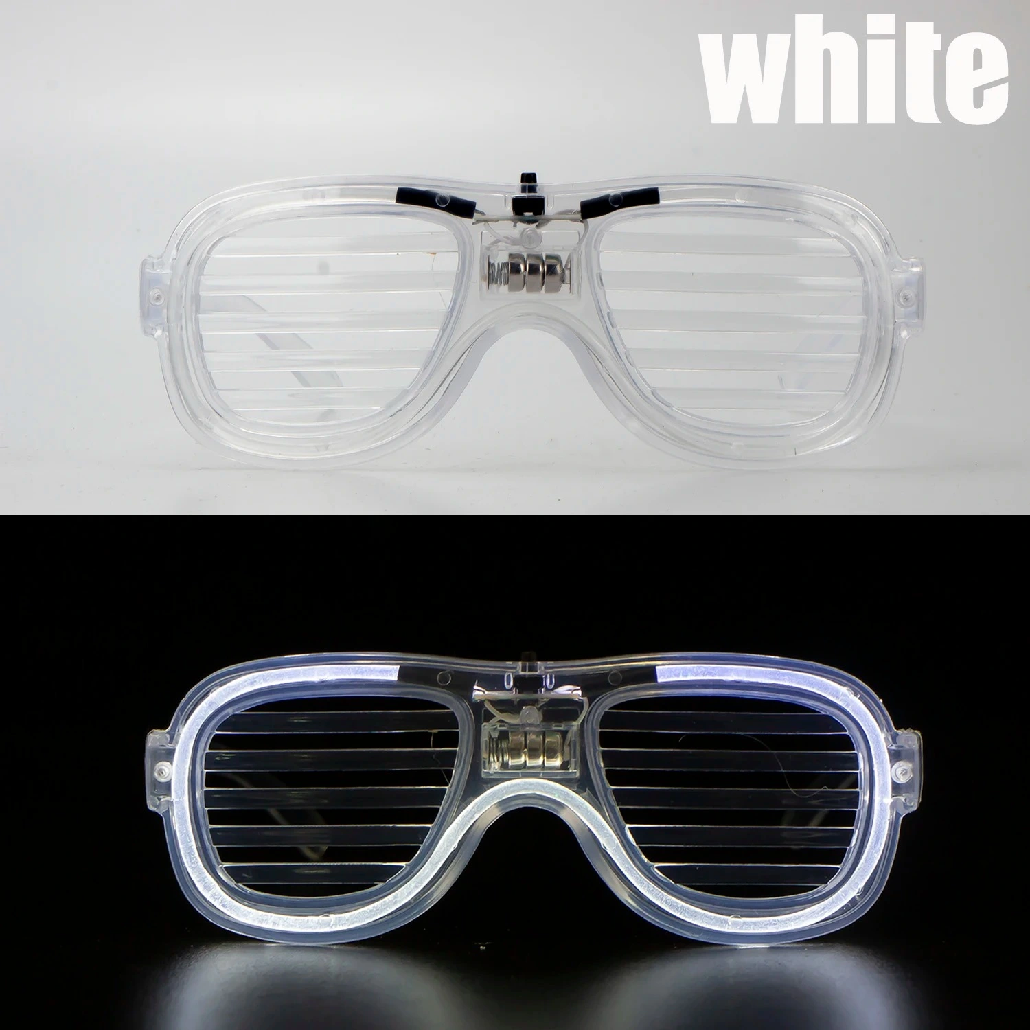 Beyaz Led Işıklı Parti Gözlüğü - Neon 3 Modlu ( Lisinya )