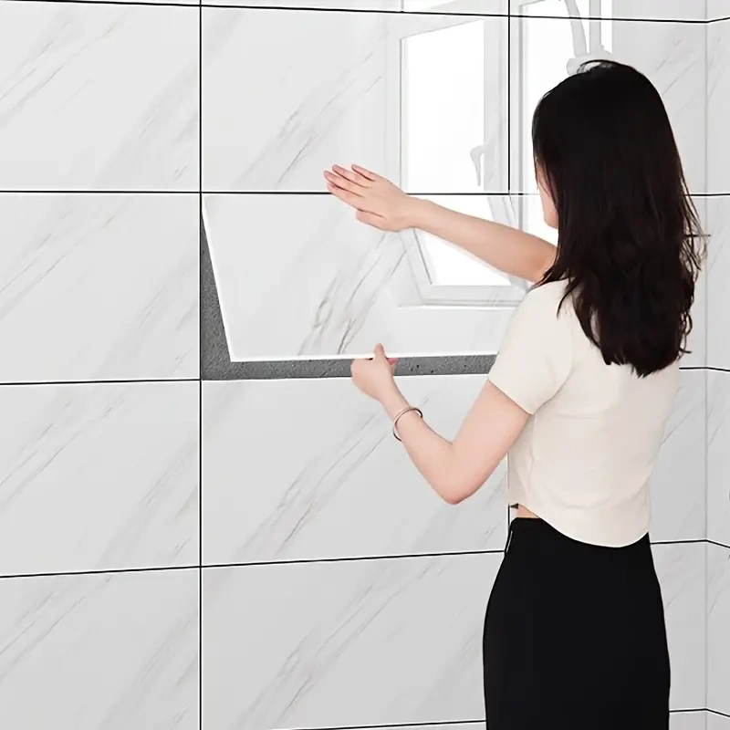 Beyaz Mermer Desenli Alüminyum Plastik Duvar Stickerı ( Lisinya )