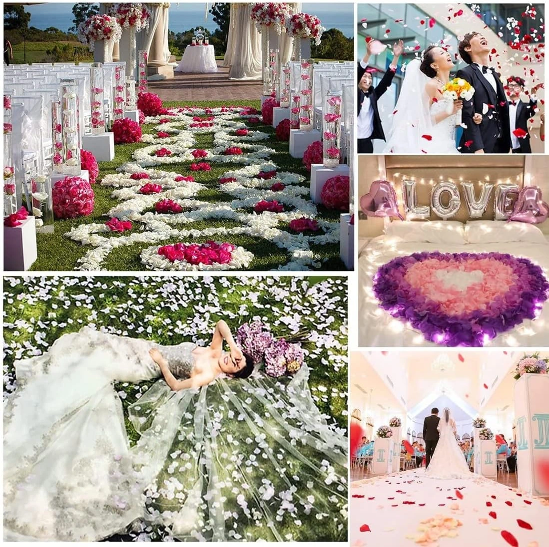 Beyaz Renk Gül Yaprağı - 10 Paket 1000 Adet ( Lisinya )