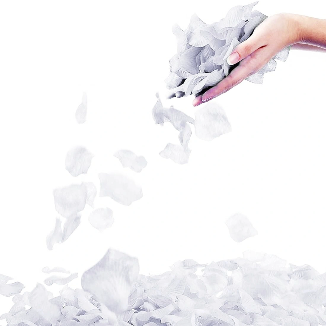 Beyaz Renk Gül Yaprağı - 5 Paket 500 Adet ( Lisinya )