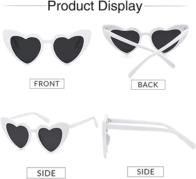 Beyaz Renk Kalp Şekilli Parti Gözlüğü ( Lisinya )