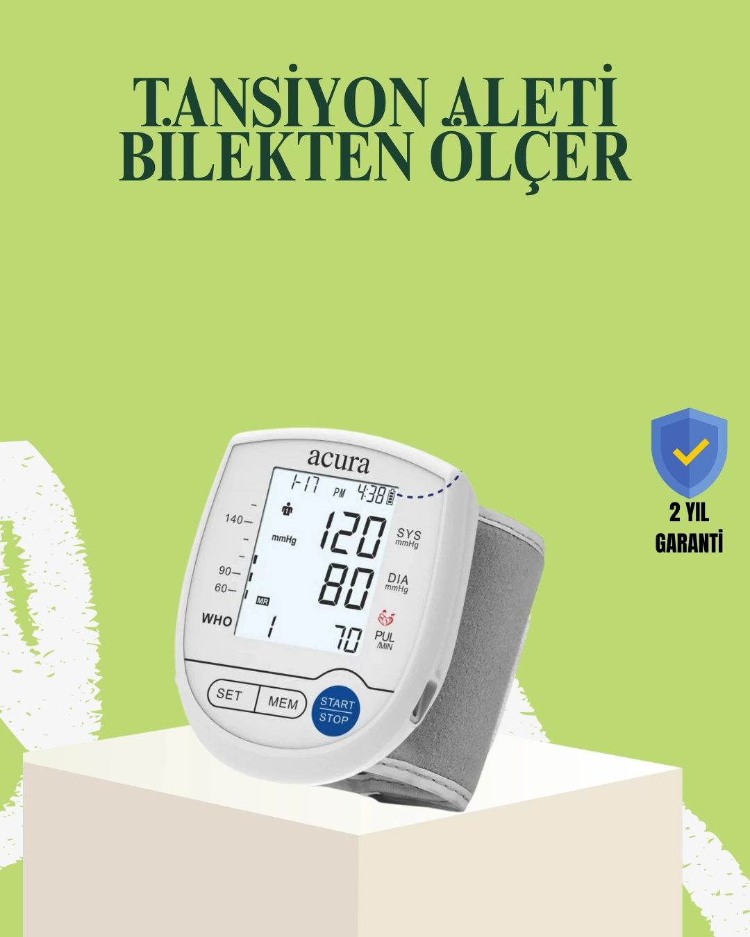 Bilekten Dijital Tansiyon Aleti Hem Pilli Hem Şarjlı Hafızalı ( Lisinya )