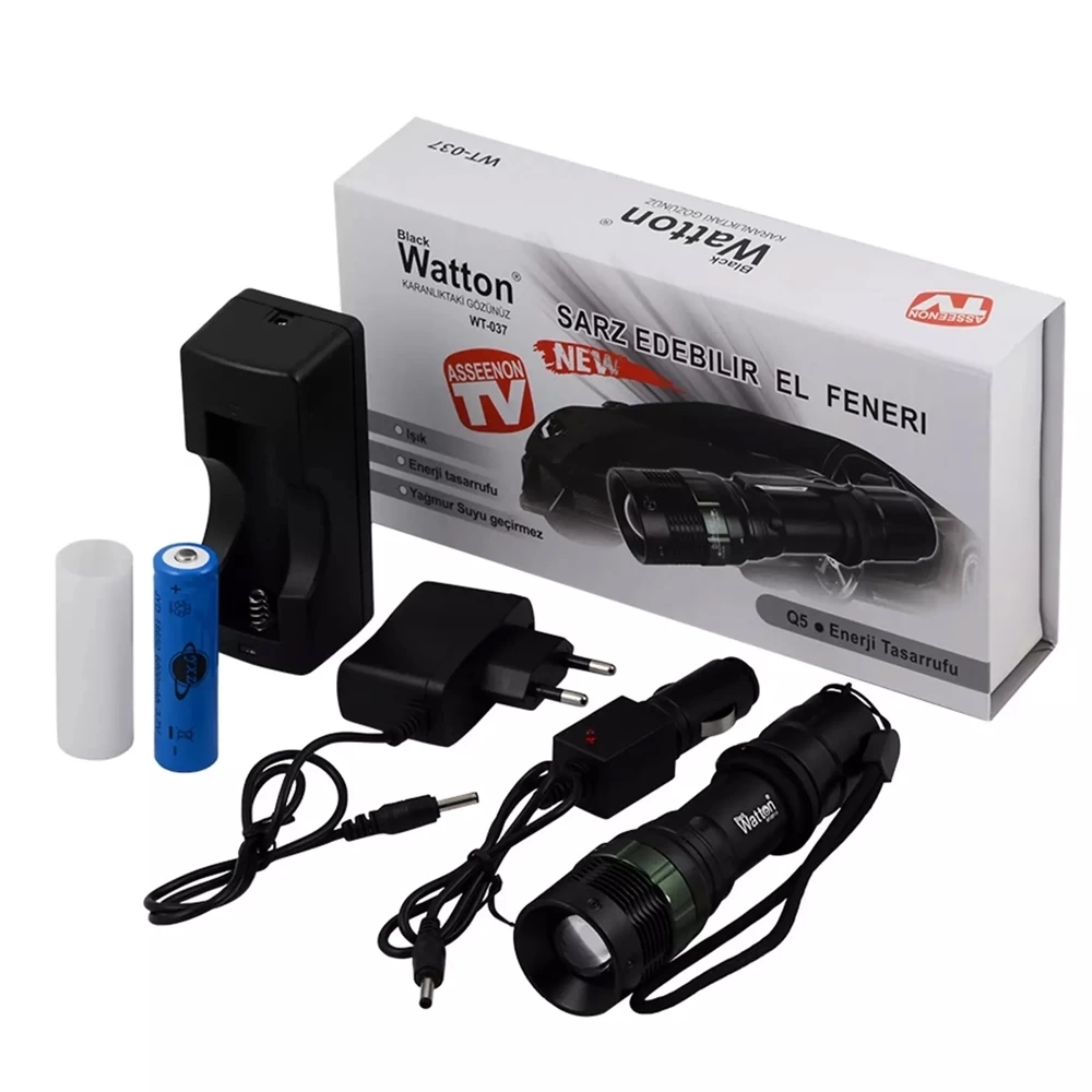 Black Wt-037-şarjlı Zoomlu Acil Durum Feneri ( Lisinya ) Black Wt-037-şarjlı Zoomlu Acil Durum Feneri ( Lisinya )
