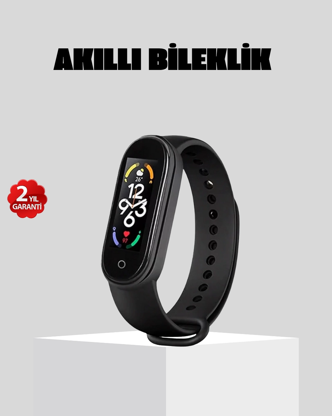 Bluetooth Akıllı Bileklik Spor Modlu Kalp Atış Takipli Uyku Analizli ( Lisinya )