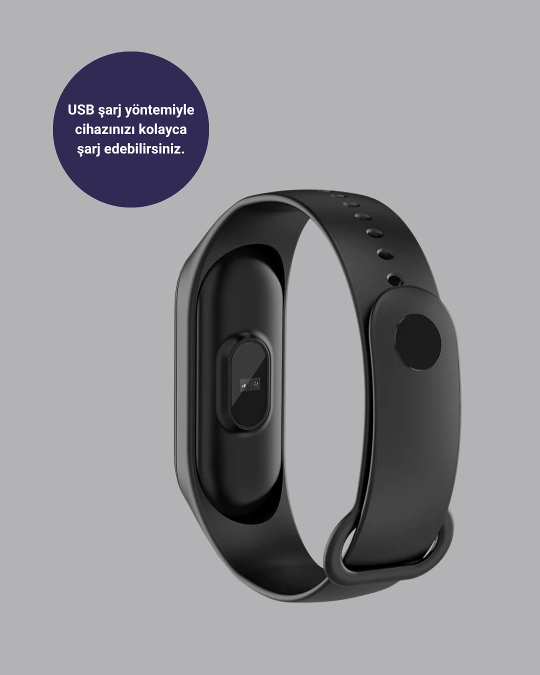 Bluetooth Akıllı Bileklik Spor Modlu Kalp Atış Takipli Uyku Analizli ( Lisinya )