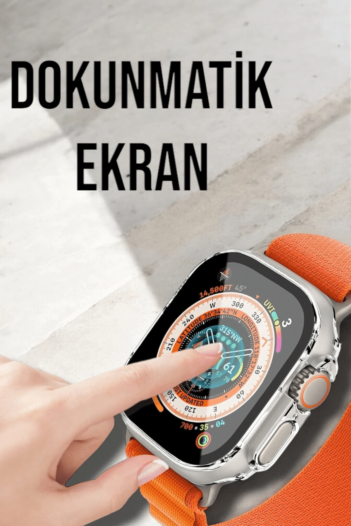 Bluetooth Bağlantılı 49mm Dokunmatik Akıllı Saat Sağlık Ve Spor Takip Özellikli ( Lisinya )