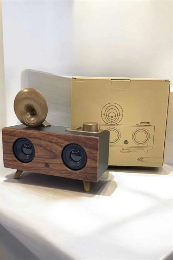 Bluetooth Hoparlör Ahşap Klasik Retro Gramofon Bluetooth Müzik Kutusu ( Lisinya )