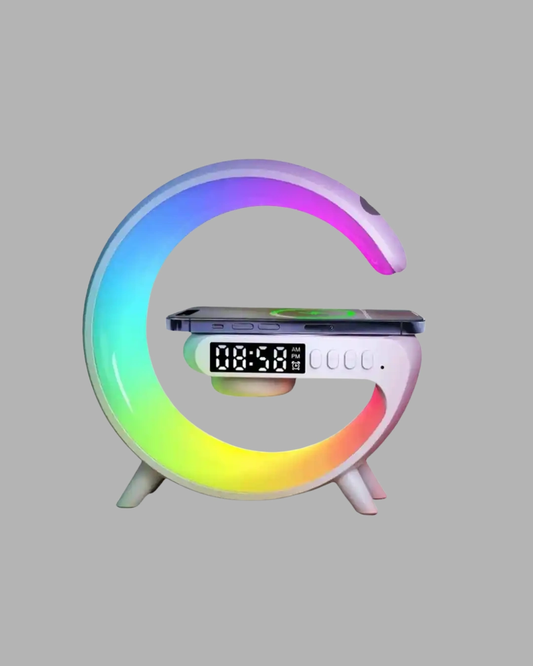 Bluetooth Hoparlörlü Rgb Atmosfer Lambası Kablosuz Şarj Ve Saat Özellikli ( Lisinya ) Bluetooth Hoparlörlü Rgb Atmosfer Lambası Kablosuz Şarj Ve Saat Özellikli ( Lisinya )