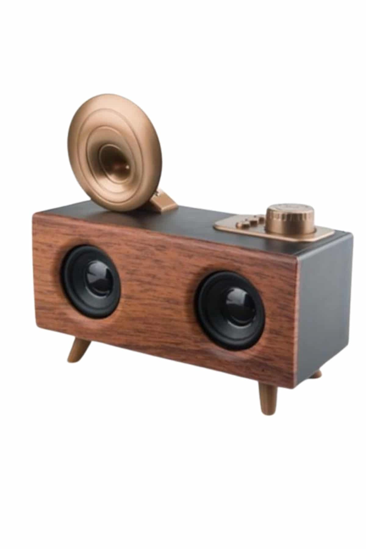 Bluetooth Nostalji Speaker Radyo Gramofon Ahşap Renk Vintage ( Lisinya )
