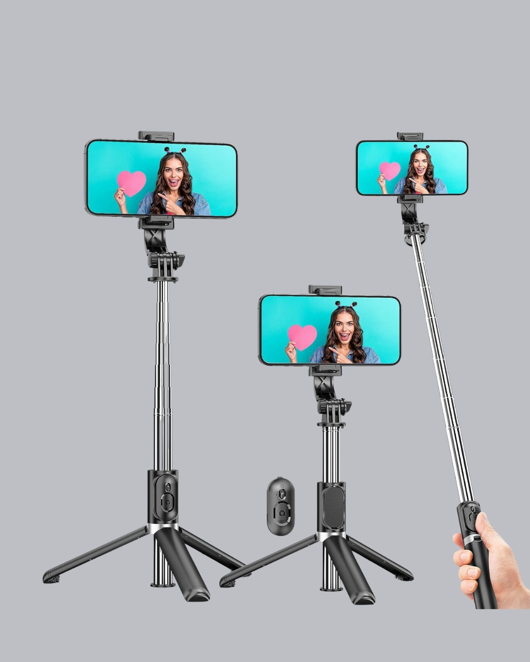 Bluetooth Selfie Çubuğu – 360° Dönebilen Başlık, Kablosuz Bağlantı ( Lisinya )