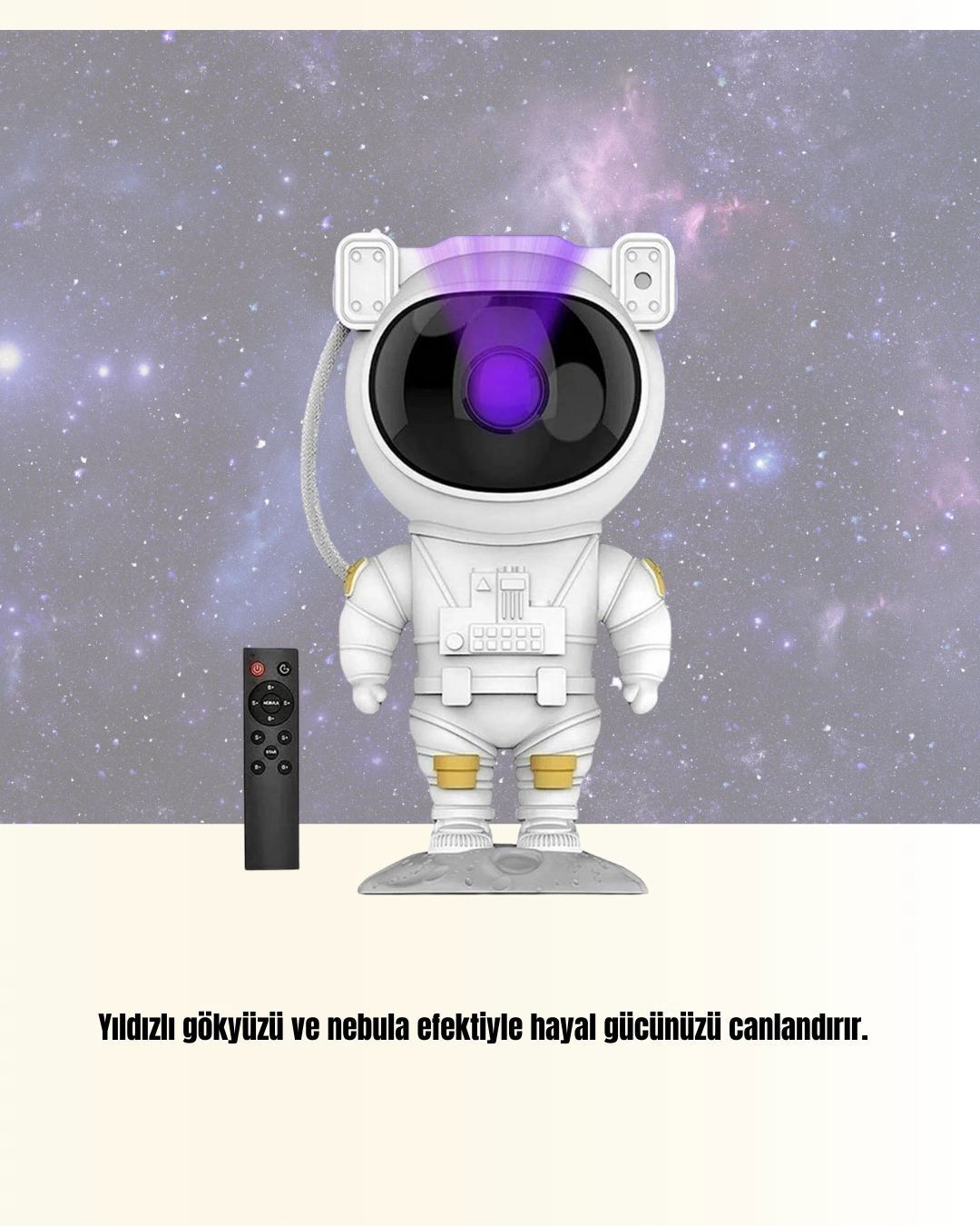 Bluetooth Ve Dahili Ses Özellikli Astronot Projeksiyon Lambası ( Lisinya )