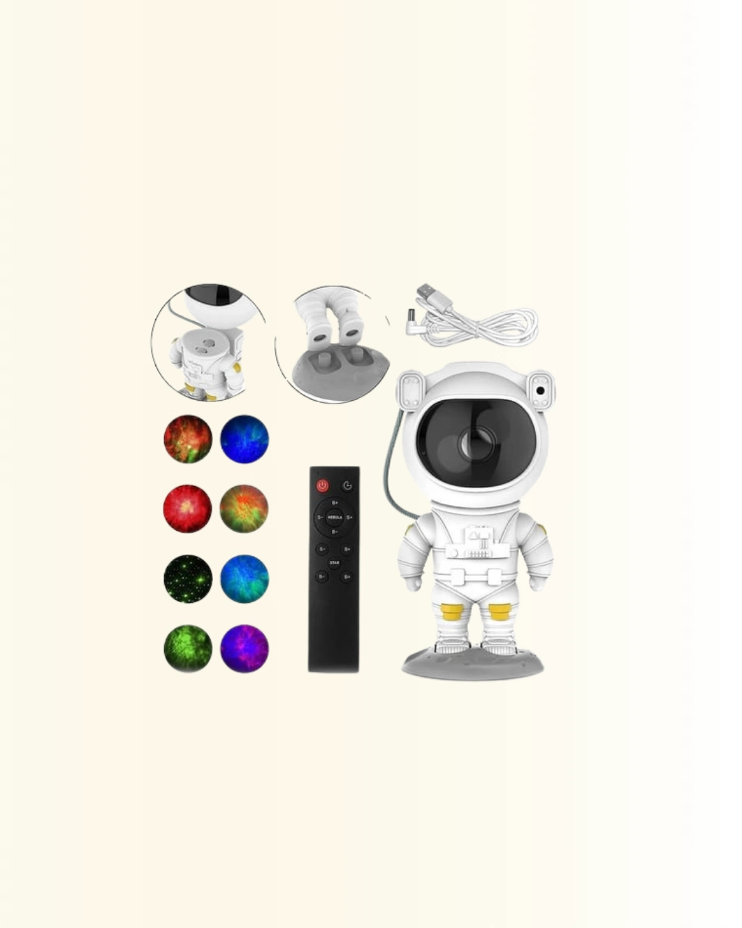 Bluetooth Ve Dahili Ses Özellikli Astronot Projeksiyon Lambası ( Lisinya )