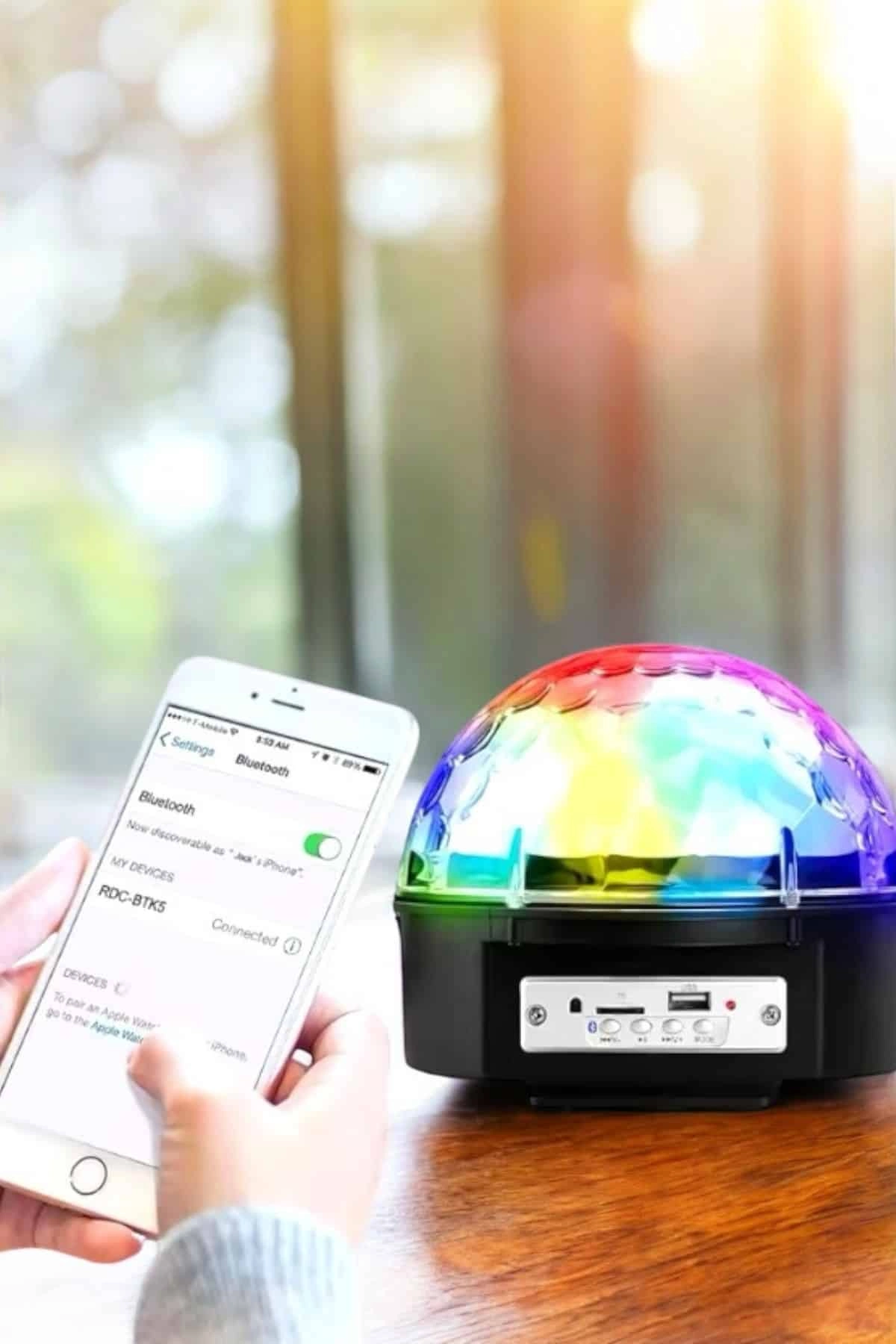 Bluetooth Ve Uzaktan Kumandalı Çok Renkli Masaüstü Disko Topu ( Lisinya )