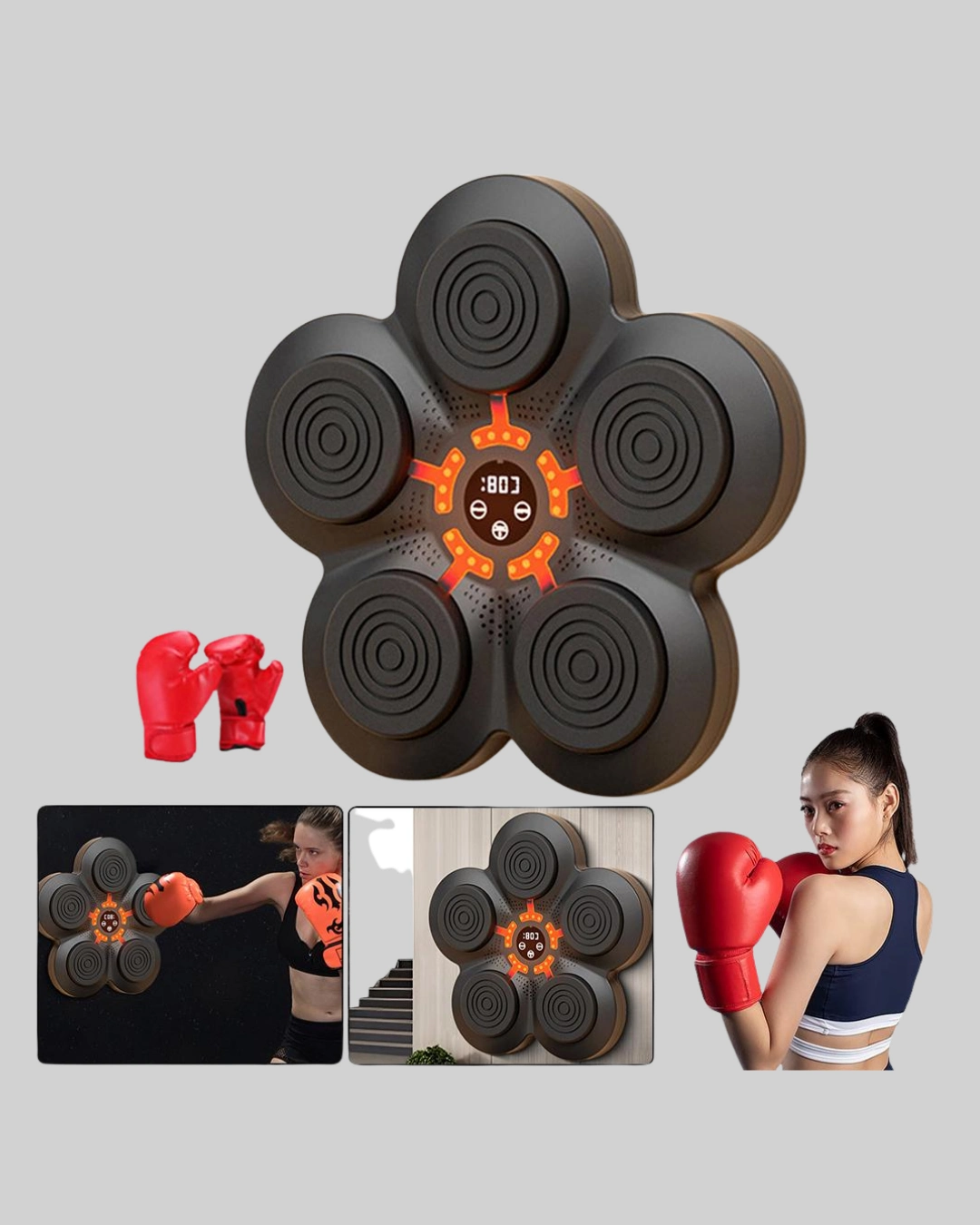 Bluetoothlu Akıllı Boks Antrenman Cihazı Işıklı Hedefli Kardiyo Ve Fitness Aleti ( Lisinya )